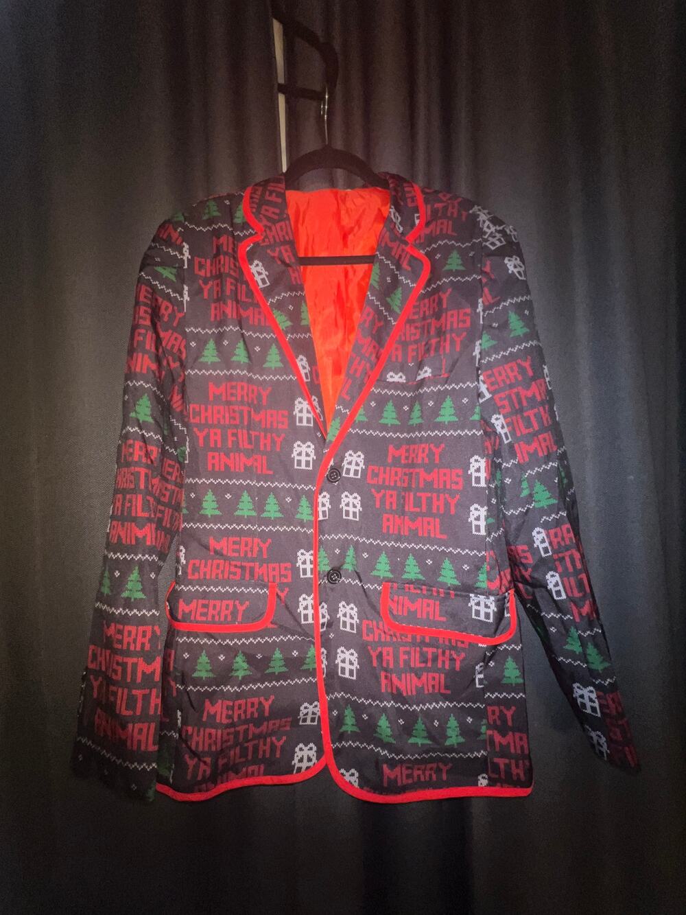Ugly Christmas Sweater Xmas Size Medium Jacket Blazer